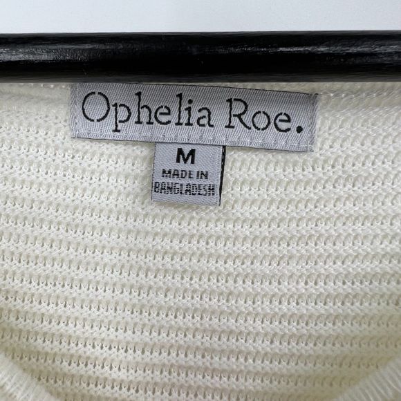 Women's Cream Sweater Size Med Ribbed Dressy - Picture 8 of 10